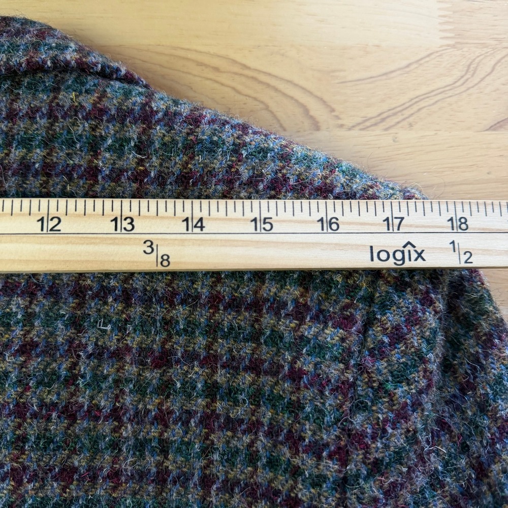 VTG Burleigh HARRIS TWEED Blazer Men 42 Wool Sport Coat Jacket Brown Check *read - Picture 8 of 12